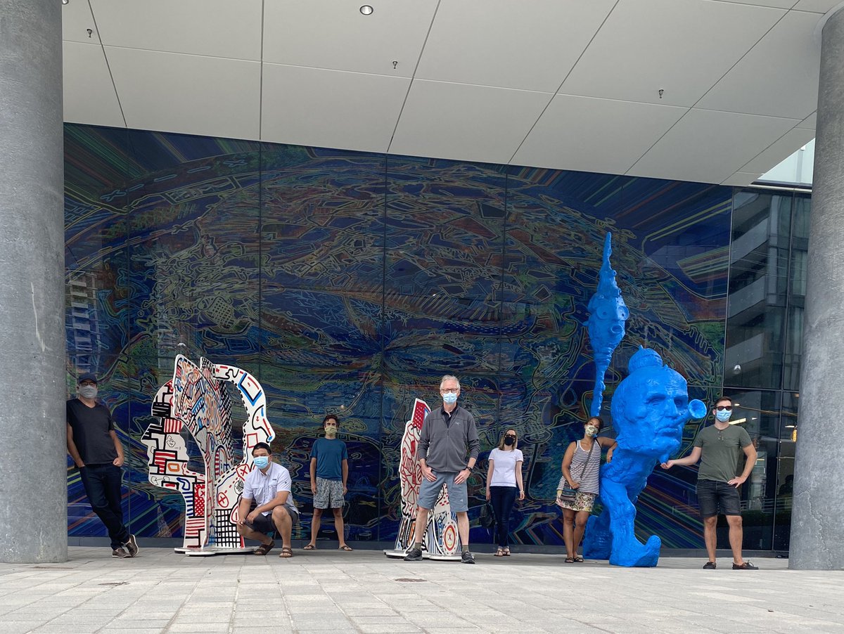 jasontsang's tweet photo. The @CityPlanTO Midtown Section community planners visit the STARGATE public art installation at 150 &amp; 155 Redpath Ave. This project, designed by Anna Passakas, Radoslaw Kudlinski and the art group Blue Republic, consists of 7 sculptures and 2 glass murals. #whatplannersdo https://t.co/Qtdj5M9mYZ
