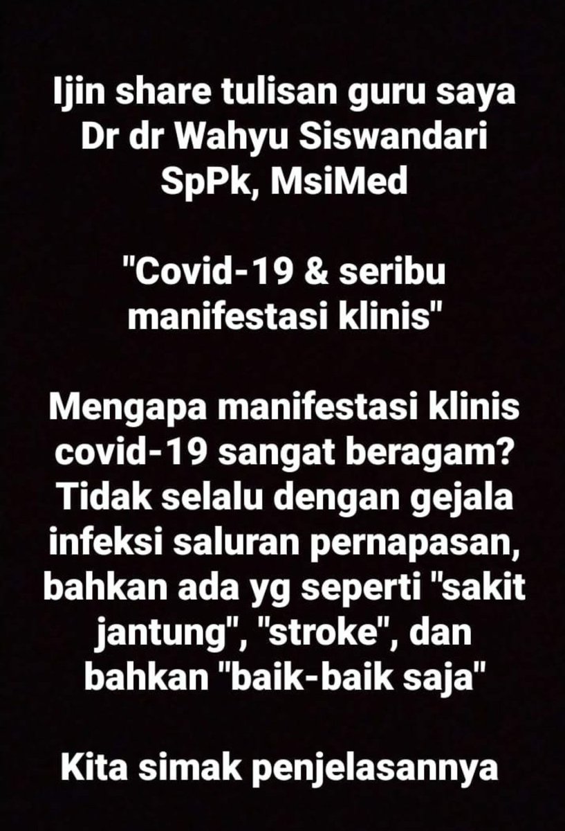 egie234's tweet photo. Berikut tulisan covid19 dari dosen kami Dr dr Wahyu Siswandari Sp. PK , semoga bisa dipahami oleh para netizen yang budiman https://t.co/OlEpjSlUHY