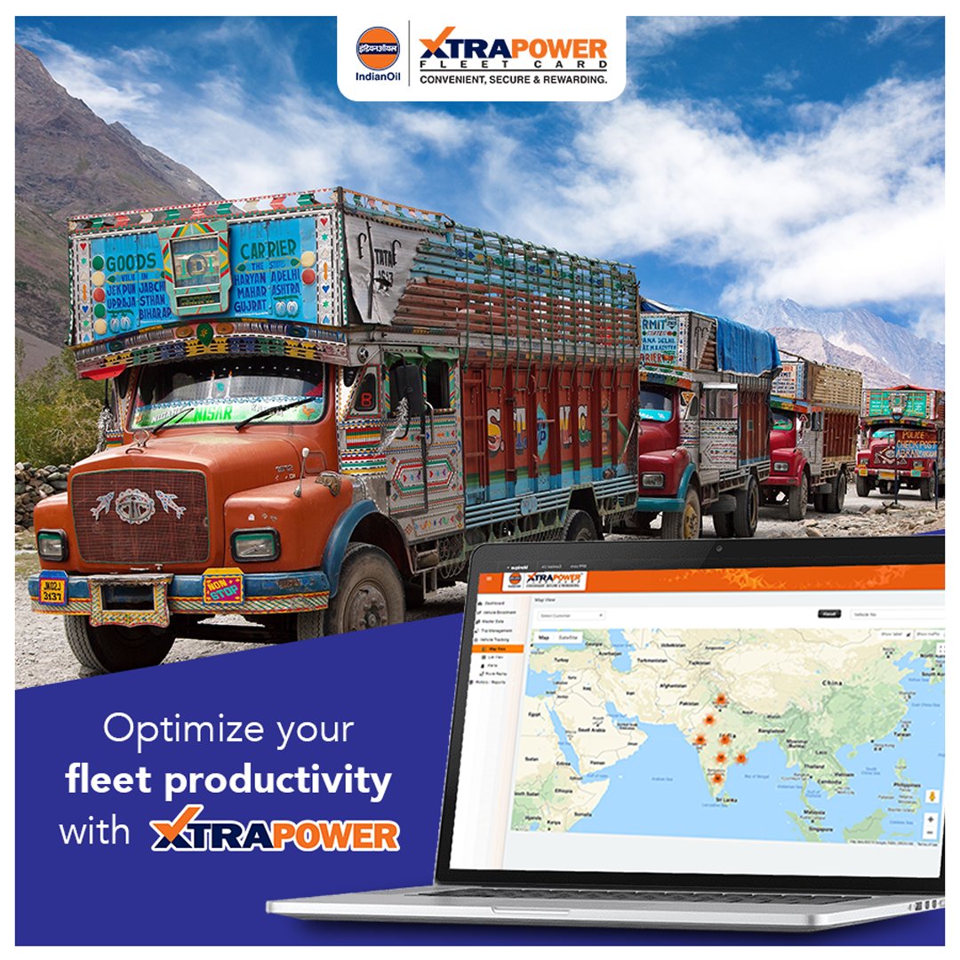 IOCXTRAPOWER's tweet photo. Maximize fleet productivity with #XTRAPOWER Integrated Fleet Management.
.

#Fleet #Fuel #FleetCard #Petrolpump #IOCL @IndianOilcl @IndianOil_Highw @IOCRetail https://t.co/bioQRZT5QS