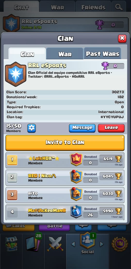 NUEVO CLAN!

Hemos creado un nuevo clan de ladder, para que se unan los que andan vagando por el juego sin clan.

#GoRRL