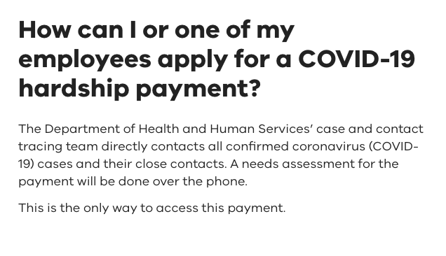 If this payment was designed to stop people going to work after getting a test, this seems to be a problem with the design of the scheme?  https://www.dhhs.vic.gov.au/covid-19-worker-support-payment