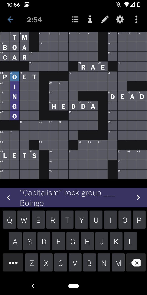 This is for U Talkin' Talking Heads 2 My Talking Head. Guess it's fate that I listened to the episode today and am doing this crossword today too <a href="/ScottAukerman/">Scott Aukerman</a> <a href="/mradamscott/">Adam Scott</a>