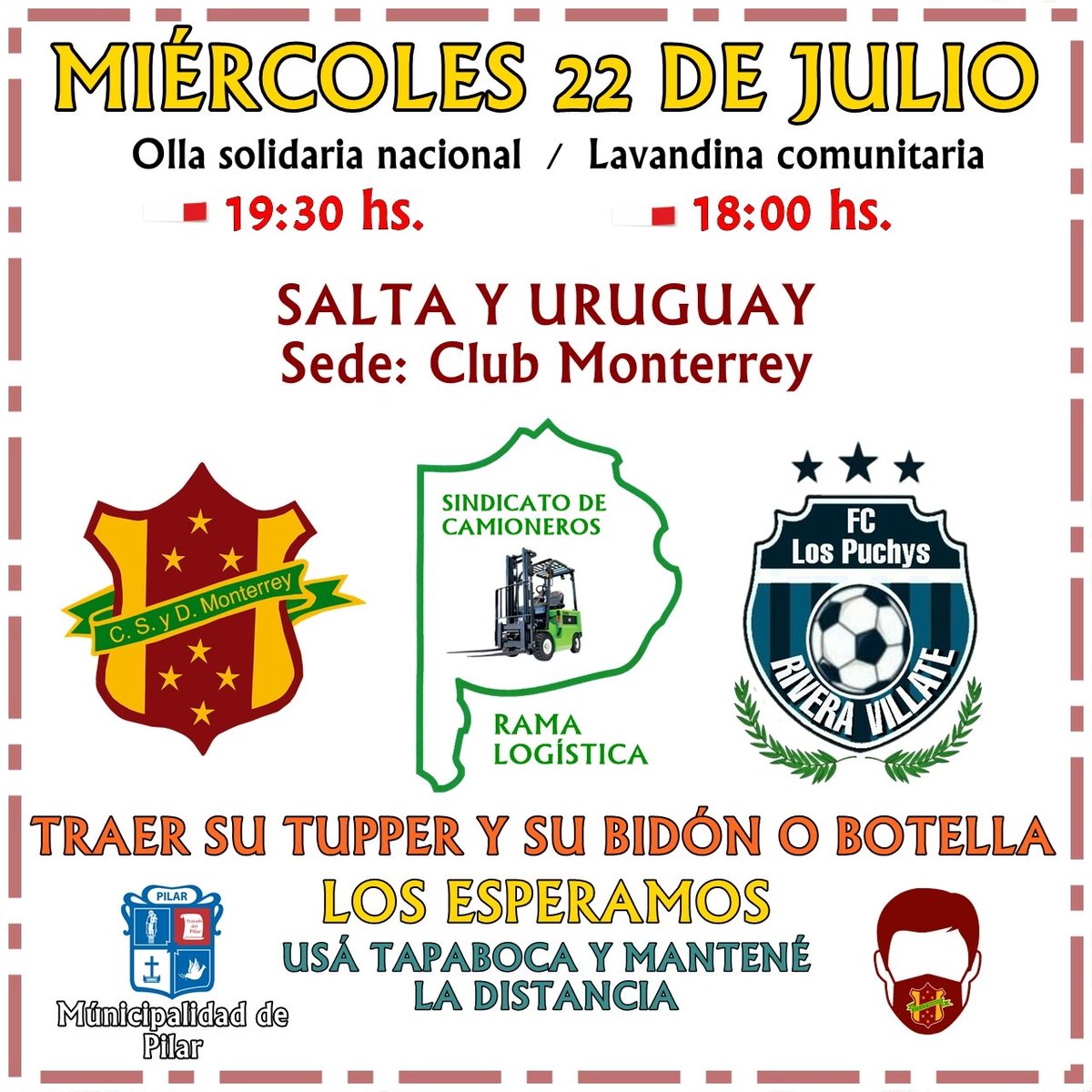 SolidarioMonte's tweet photo. # SI EL TIEMPO NOS  ACOMPAÑA , OLLA SOLIDARIA NACIONAL , CON LOS AMIGOS DEL SINDICATO DE CAMIONEROS , RAMA LOGISTICA CAMPANA Y EL CLUB LOS PUCHYS FC # 👇👇👇👇🇦🇷🇦🇷🇦🇷🇦🇷 https://t.co/WRRHC3obWv