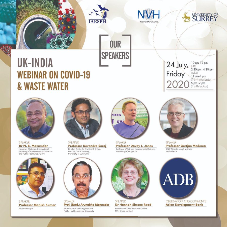 RFernandez6's tweet photo. 24 July UK-India #webinar sewage surveillance #SARS_CoV_2 #SARSCoV https://t.co/x91qje5KgP #wastewater @UK_CEH @CREW_waters @WaterAidIndia @jameshuttonInst #SDG6 #water https://t.co/MNeVout0Bu