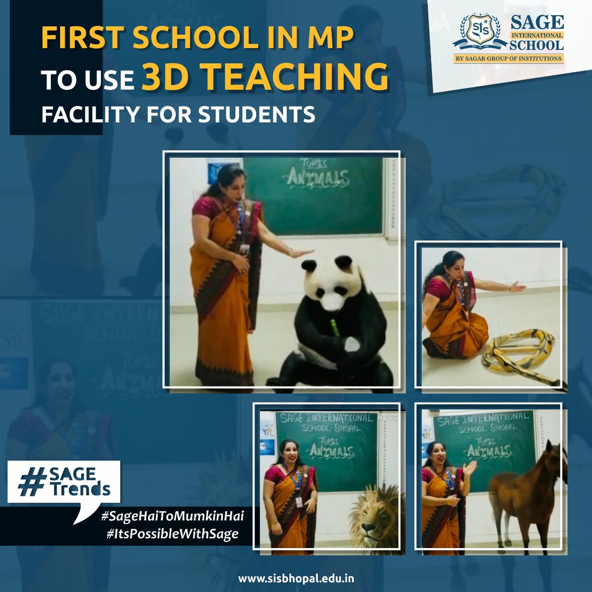 PRITISH65218132's tweet photo. It is perfectly said that a mind remembers 10% what one reads, 20% what one hears, 30% what ones see but 70% of what we discuss.
We, The SAGE International school, brings to you MP’s first 3D Teaching facility.
#SageTrends #BestCBSEschool #BestSchool #AdmissionsOpen #3Dtechno https://t.co/b3CcwXHLnd