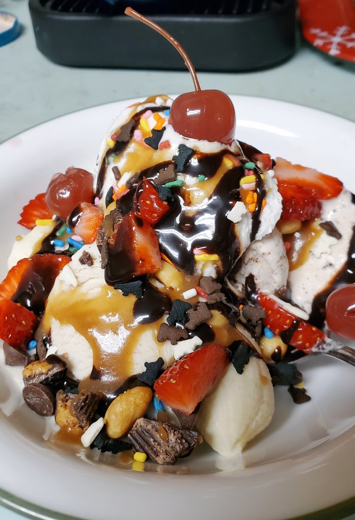 It was my birthday yesterday so I pulled out all the fixins for the vegan ice cream sundaes! So much work to cut everything up, but definitely worth it.