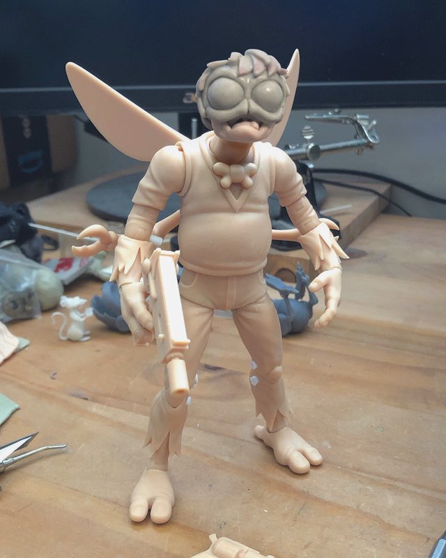 NECA_TOYS's tweet photo. Be Afraid 
Be Very Afraid 
#TurtleTuesday #sdcc #necacon 
In progress, not final, yes he will have the huge mutated hand too. https://t.co/GdmCwlLL8x