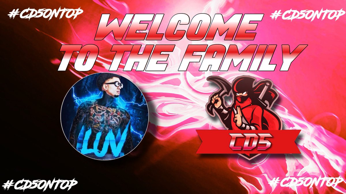 Cd5Gaming's tweet photo. WE would like to Welcome to family @ItsLUVonYT GRIND don’t stop from here🤩 #CD5ONTOP https://t.co/nPfgfg5EB2