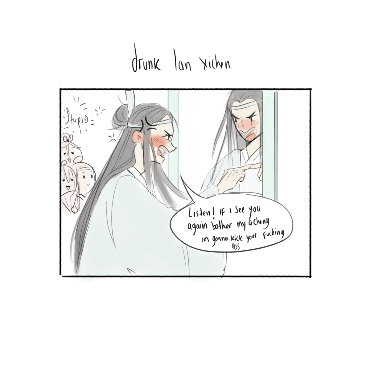 stayoos's tweet photo. i just thought about how cute jc would look when he is drunk And how dumb lan xichen can be

#xicheng #MDZS #魔道祖师 #曦澄 https://t.co/cchg6GYbYG