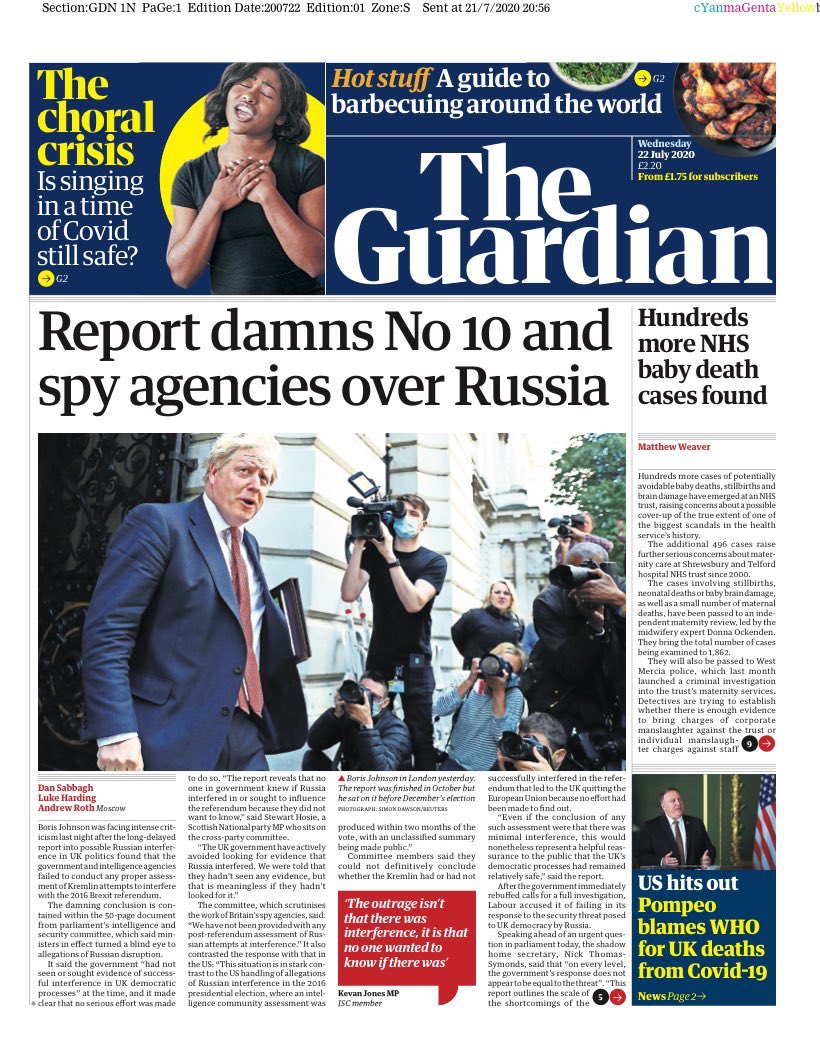 This work started with a few stellar investigative reporters like  @carolecadwalla,  @lukeharding1968, &  @CatherineBelton, plus activism by  @Billbrowder et al, was picked up by parliament, & now back to the press with headlines that the government entirely deserves.  #DemocracyWorks