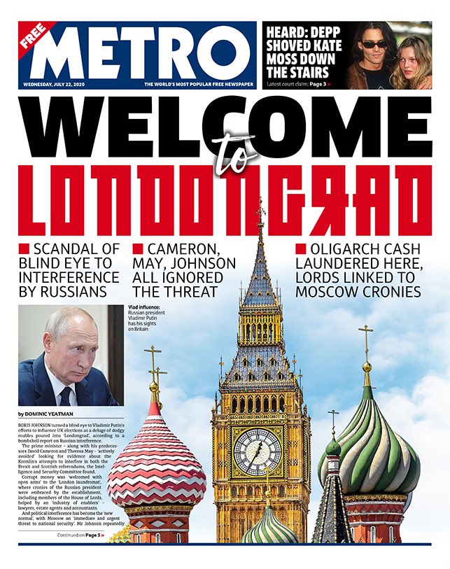 This work started with a few stellar investigative reporters like  @carolecadwalla,  @lukeharding1968, &  @CatherineBelton, plus activism by  @Billbrowder et al, was picked up by parliament, & now back to the press with headlines that the government entirely deserves.  #DemocracyWorks