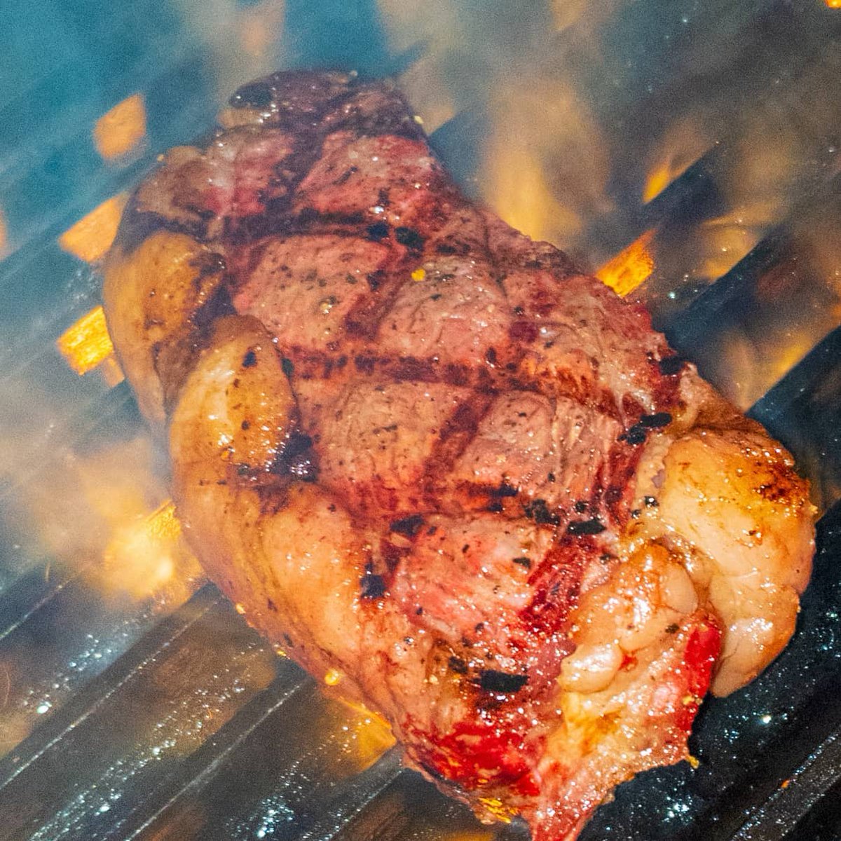 mattsonbbq's tweet photo. Reverse Seared Smoky Wagyu Picanha. 

24 hour dry brine, 1 hour smoke in the @yodersmokers with @BBQrsDelight Cherry &amp; Pecan pellets, rest and then 650f grill on the @GrillGrate 's to finish IT @ 131f

SENSATIONAL https://t.co/6UK9xd8X5K