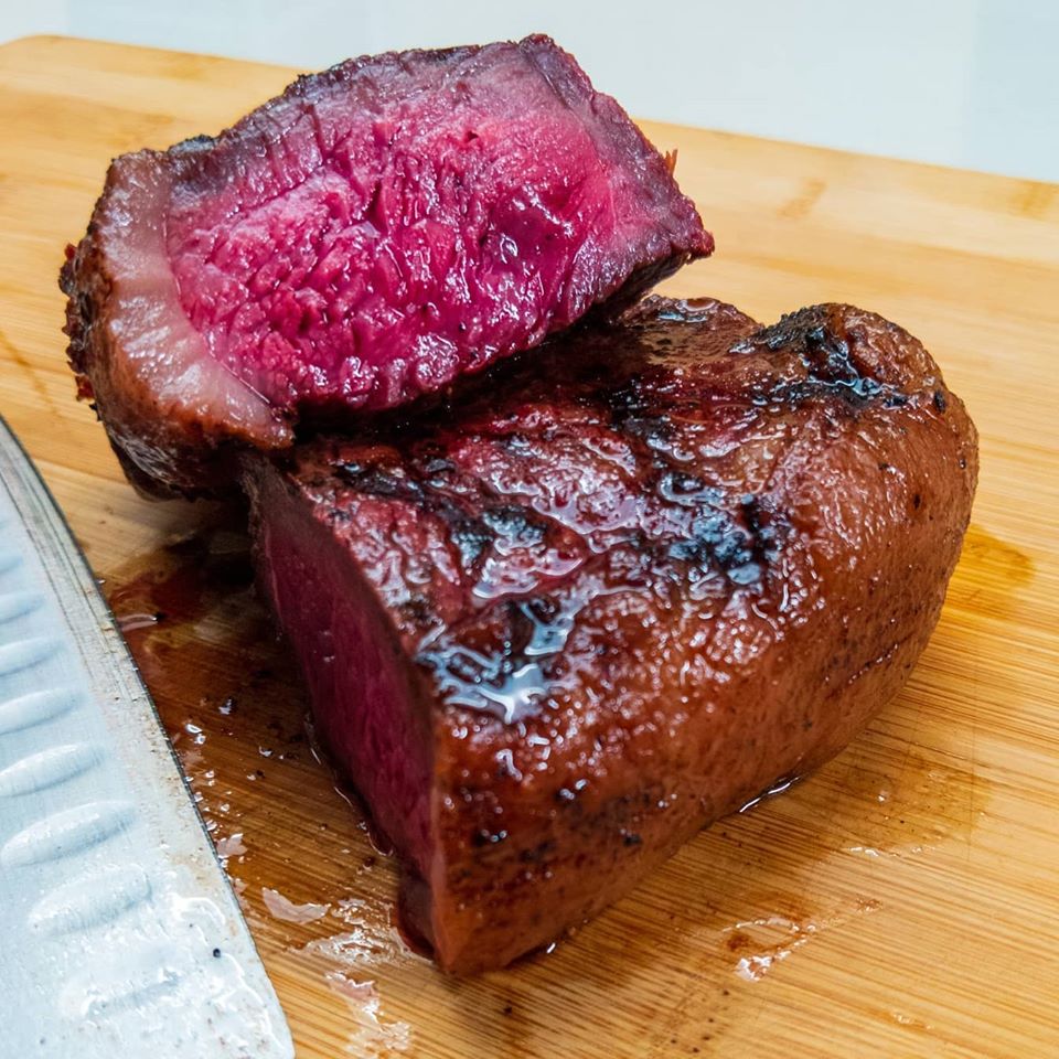 mattsonbbq's tweet photo. Reverse Seared Smoky Wagyu Picanha. 

24 hour dry brine, 1 hour smoke in the @yodersmokers with @BBQrsDelight Cherry &amp; Pecan pellets, rest and then 650f grill on the @GrillGrate 's to finish IT @ 131f

SENSATIONAL https://t.co/6UK9xd8X5K