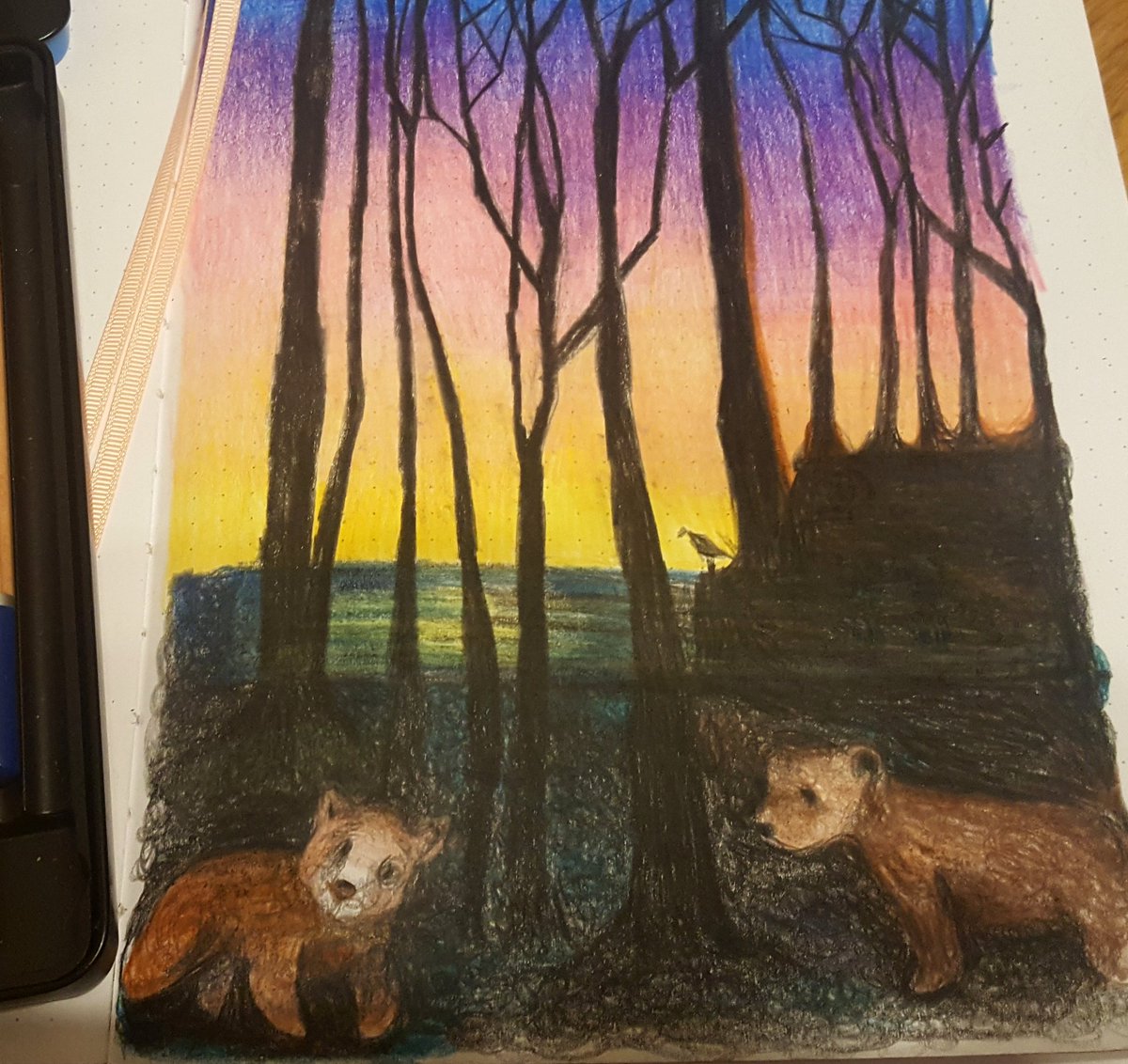 NancysInkSpots's tweet photo. My little drawing companion this evening πππ and Bears
#drawing #cat #kitten #artycat ##illustration #sketch #sketchbook #catdrawing #drawingcat
#drawings #illustrationartists #trees #sunset #bearcubs #sketchbook #sketch #colours https://t.co/gtJ6EOq63G