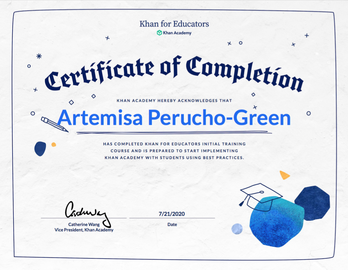 SraPerucho's tweet image. Not feeling quite like a master yet, but we all start somewhere! Did you know that you can use @TeachWithKhan with your class as well as with your own children? I know that now, thanks to the #KhanForEducators free training course! 🤩