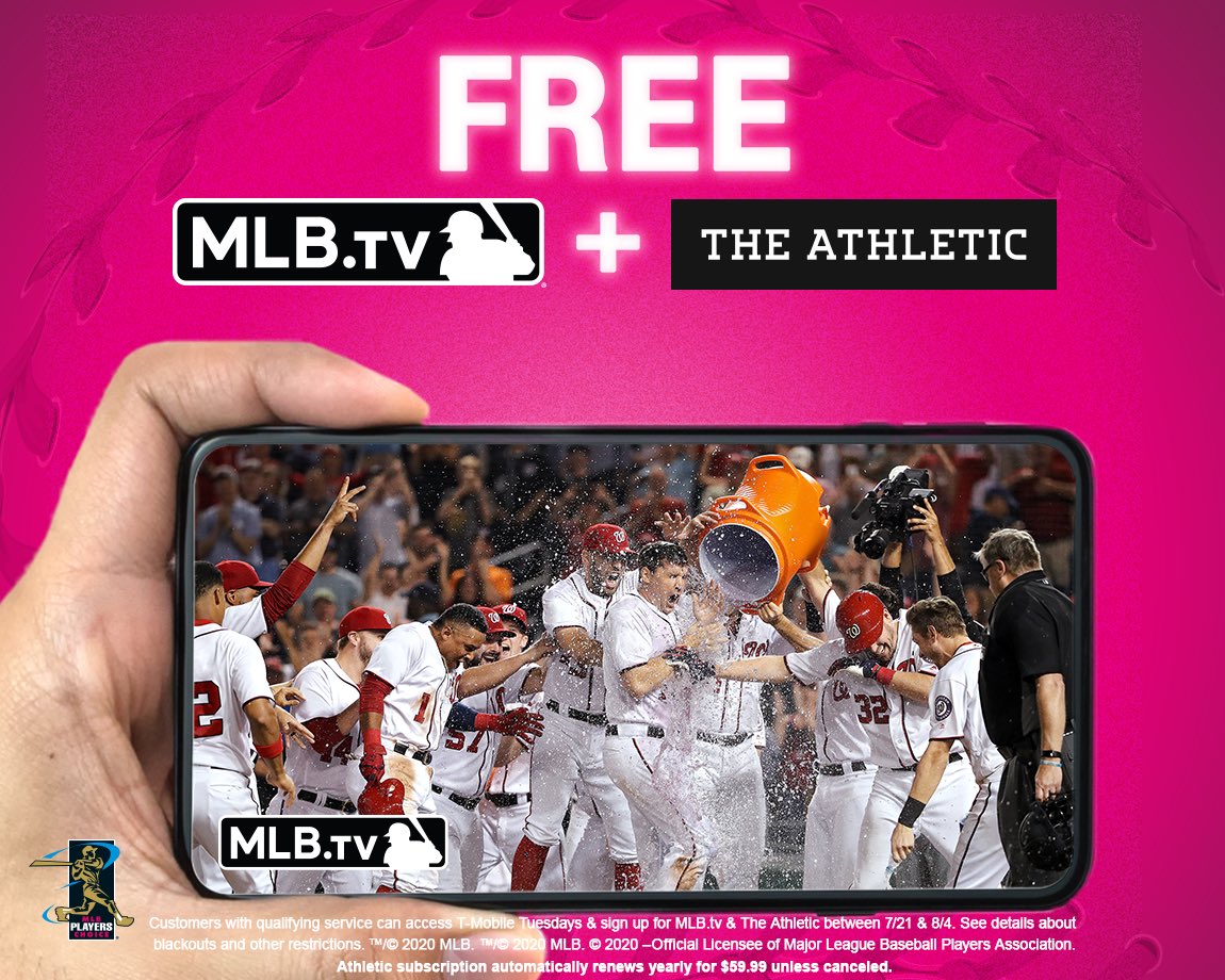 Top of my fantasy baseball game thanks to <a href="/TMobile/">T-Mobile</a>. 👑⚾️
I’m up to date on every player, every game, every day with FREE <a href="/MLBTV/">MLB.TV</a> + a FREE 1-year subscription to <a href="/TheAthletic/">The Athletic</a>. Claim yours here via #TMobileTuesdays  t-mo.co/3h4VhJr #ad