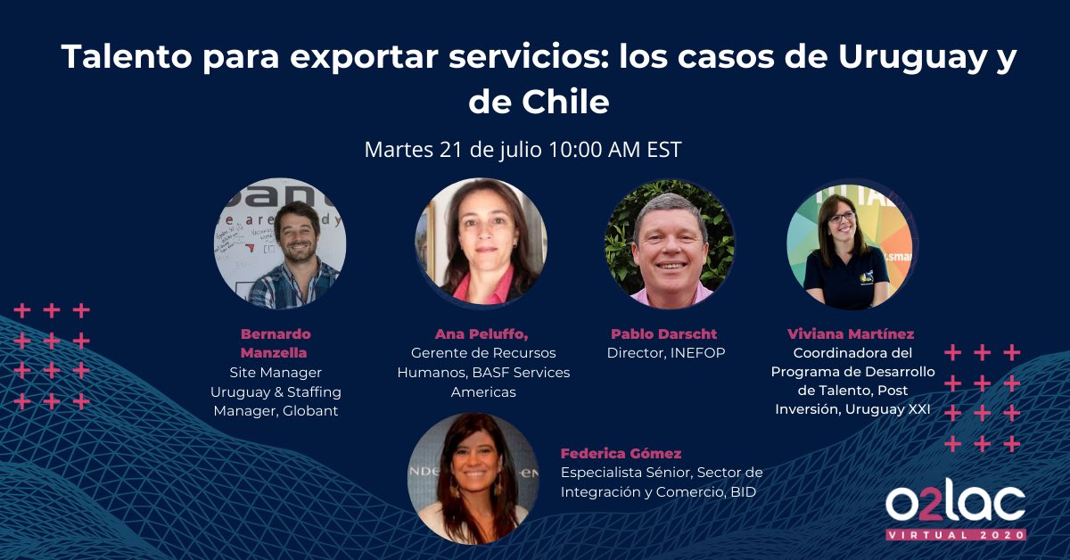 connectamericas's tweet photo. "En el Programa desarrollado de servicios globales de #Uruguay se realizaron más de 6000 capacitaciones", cuenta @FedericaGomez, Especialista Sénior, Sector de Integración y Comercio, @el_BID en 
#O2LAC2020 https://t.co/q8p03DW3lx