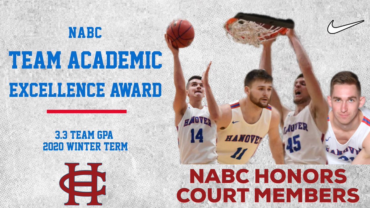 HanoverMBB's tweet photo. Proud of our team for earning the NABC Team Academic Excellence Award for their performance in the classroom this past year. Special Congratulations to Mark, Logan, Connor and Blake on being named to the NABC Honors Court for their outstanding academic achievement! #PantherPride https://t.co/d71AjosXi8