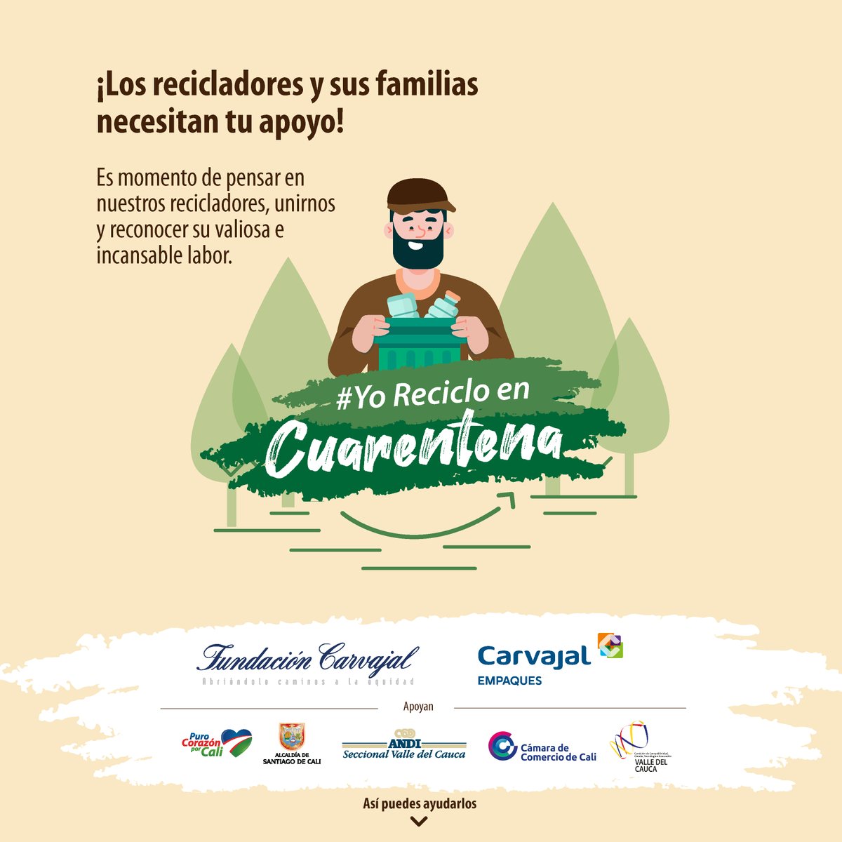 DagmaOficial's tweet photo. Apoya 💪🏽 a los recicladores❣️, separa tus residuos aprovechables #YoRecicloEnCuarentena ♻️. ¡Para ti es basura, para ellos, su sustento! ✅

#AprendeaReciclar 🧴🍾📦🔑🗞.

Seamos #GuardianesDeVida 💙❤️💚
Ingresa a: https://t.co/fwsIT5t4up   

Lee más en: https://t.co/68qRTBxTrw https://t.co/7JGanwmmjk