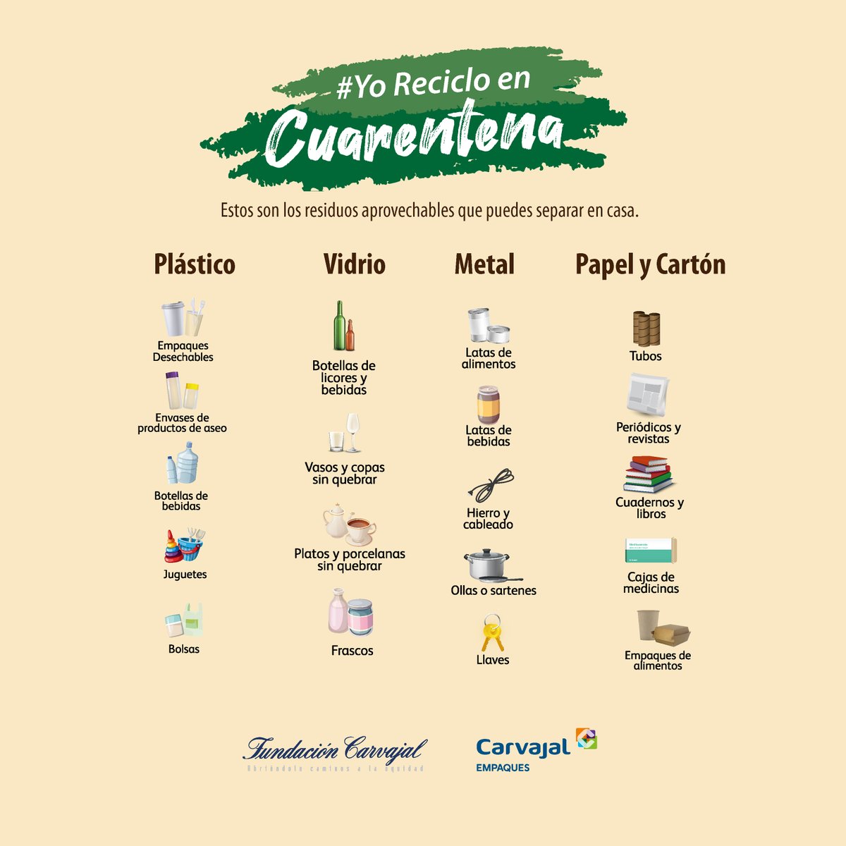 DagmaOficial's tweet photo. Apoya 💪🏽 a los recicladores❣️, separa tus residuos aprovechables #YoRecicloEnCuarentena ♻️. ¡Para ti es basura, para ellos, su sustento! ✅

#AprendeaReciclar 🧴🍾📦🔑🗞.

Seamos #GuardianesDeVida 💙❤️💚
Ingresa a: https://t.co/fwsIT5t4up   

Lee más en: https://t.co/68qRTBxTrw https://t.co/7JGanwmmjk