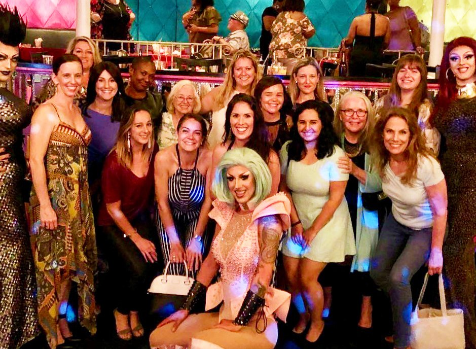 LipsATL's tweet photo. A pre social distancing pic.   Now you can enjoy the show just a little further apart.....   Call for reservations! https://t.co/QomKloiVWj