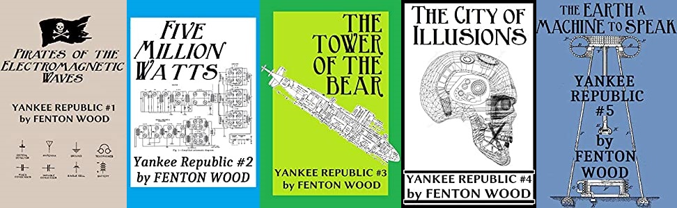 The YANKEE REPUBLIC series is complete! A young radio engineer travels across an alt-history America, encountering primeval gods, mythical beasts, & tall tales come to life, in a quest to build a transmitter that can reach the stars. $12.95 for all 5! http://amzn.com/B07RLWFKSL&nbsp;