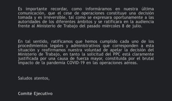APAERONAUTICOS's tweet photo. Mientras los Sindicatos Aeronáuticos Unidos comunican lo legal y la resolución del @MinTrabajoAR latam miente a sus empmeados/as.
Capitalistas en las ganancias
Socialistas en las pérdidas 
POR LA CONTINUIDAD LABORAL DE LXS 1700 COMPAÑERXS 
#noala https://t.co/s5uKNIqI0z