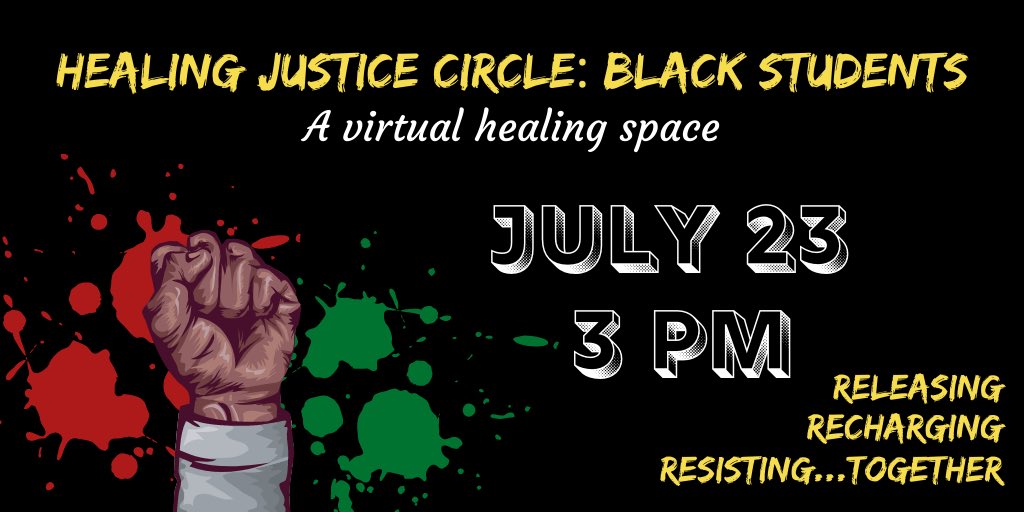AntiBlackMvmt's tweet photo. This Thursday Black students! 

So many gems will be dropped:

-What is AntiBlackness?
-Levels of Activism
-Community Check-in
-Update from student leaders 
-Healing with Student Counseling 

Sign up:
https://t.co/diLRxEpL8z https://t.co/iIdsajbI7K