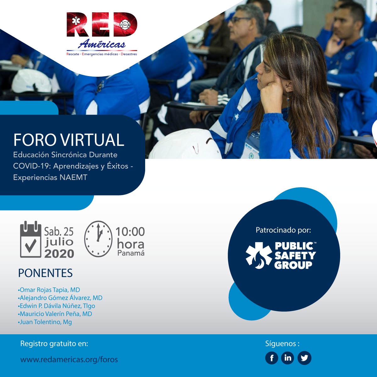FORO VIRTUAL | acompaña a nuestros expertos en el foro del 25 de julio, 2020.

Inscripción: redamericas.org/foros
.
.
#forovirtual #REDaméricasforos