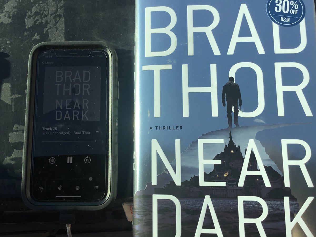 frozen_19d's tweet photo. @BradThor audiobook at work, hardback at home. https://t.co/UzTAqXfsRO