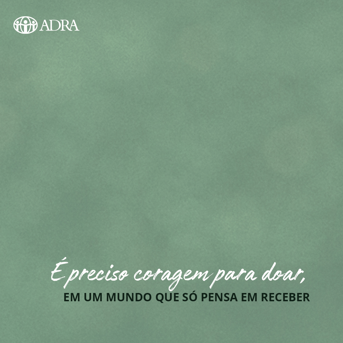ADRABrasil's tweet photo. Sim, é preciso coragem para abrir mão do que se tem para doar a alguém.

Obrigado pela coragem que você teve de doar.

Obrigado! 💚

#JuntosContraOCOVID #CompartilheEsperança #covid_19 #ajudahumanitaria #AdraBrasil #justiça #compaixão #amor #fazerobem #ajudar https://t.co/aZRHjp8dW2