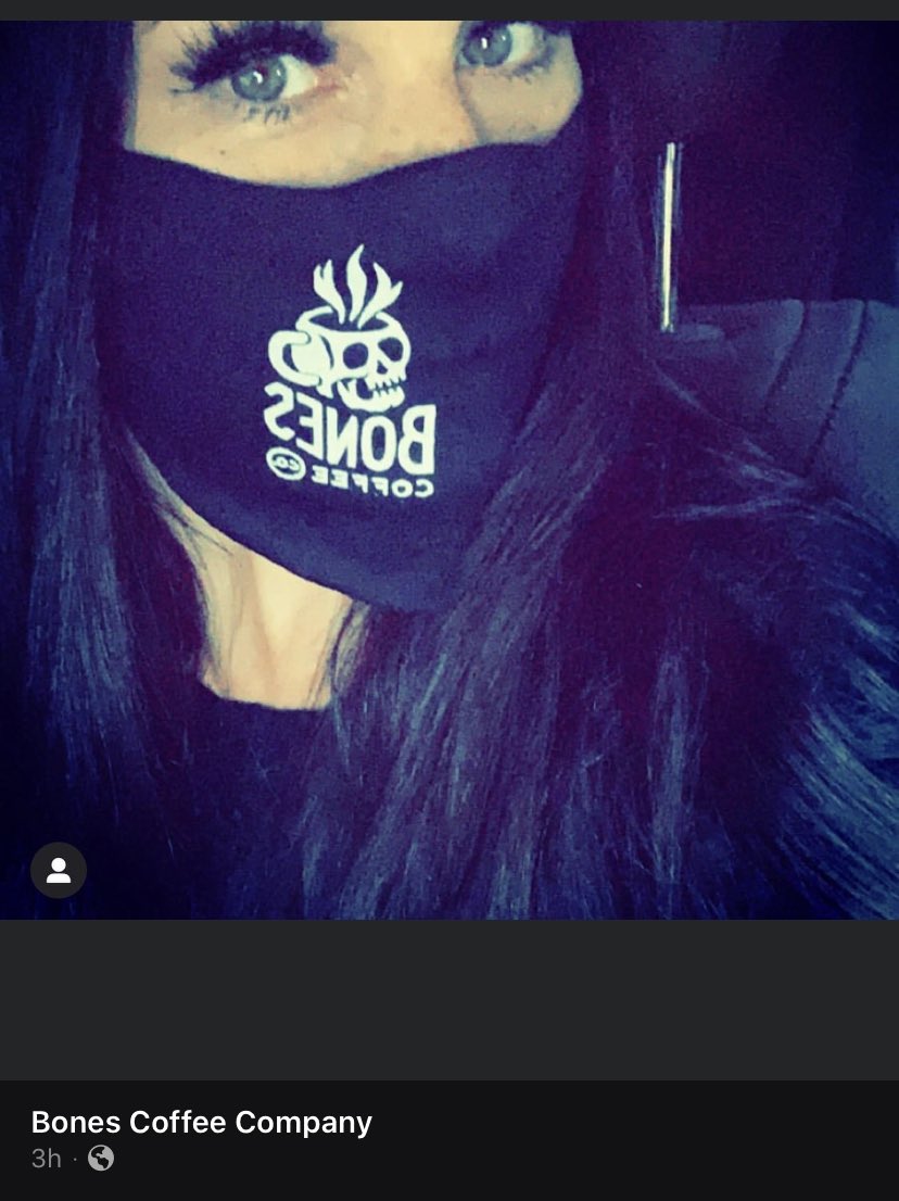 queenbeefromtn's tweet photo. S/O to ⁦@bonescoffeeco⁩ for great coffee and an even better face mask! ☕️ #coffeeaddict #saltysiren #CoffeeLover coupon code: COVERUP https://t.co/XtHW0LrAnX
