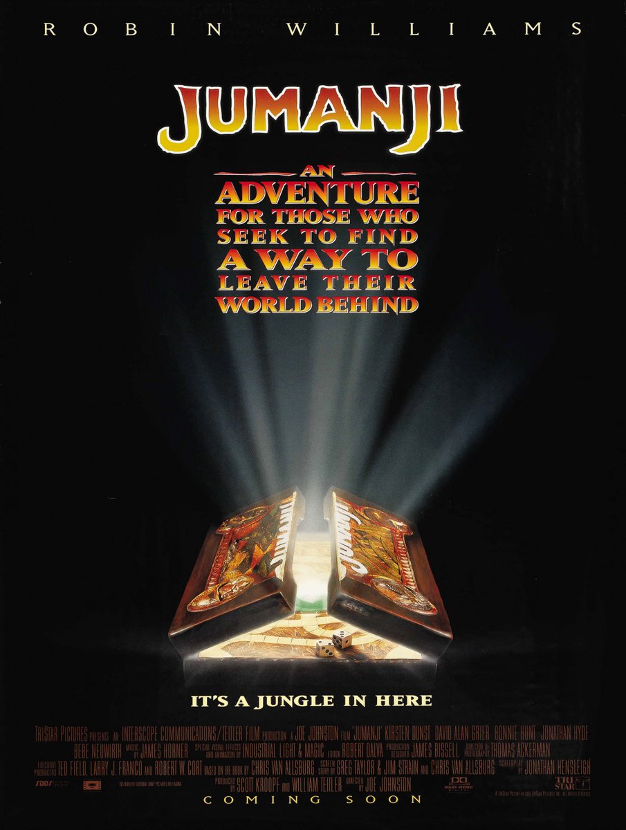 Teaser #PosterOfTheDay:
#Jumanji (1995).
#RobinWilliams.