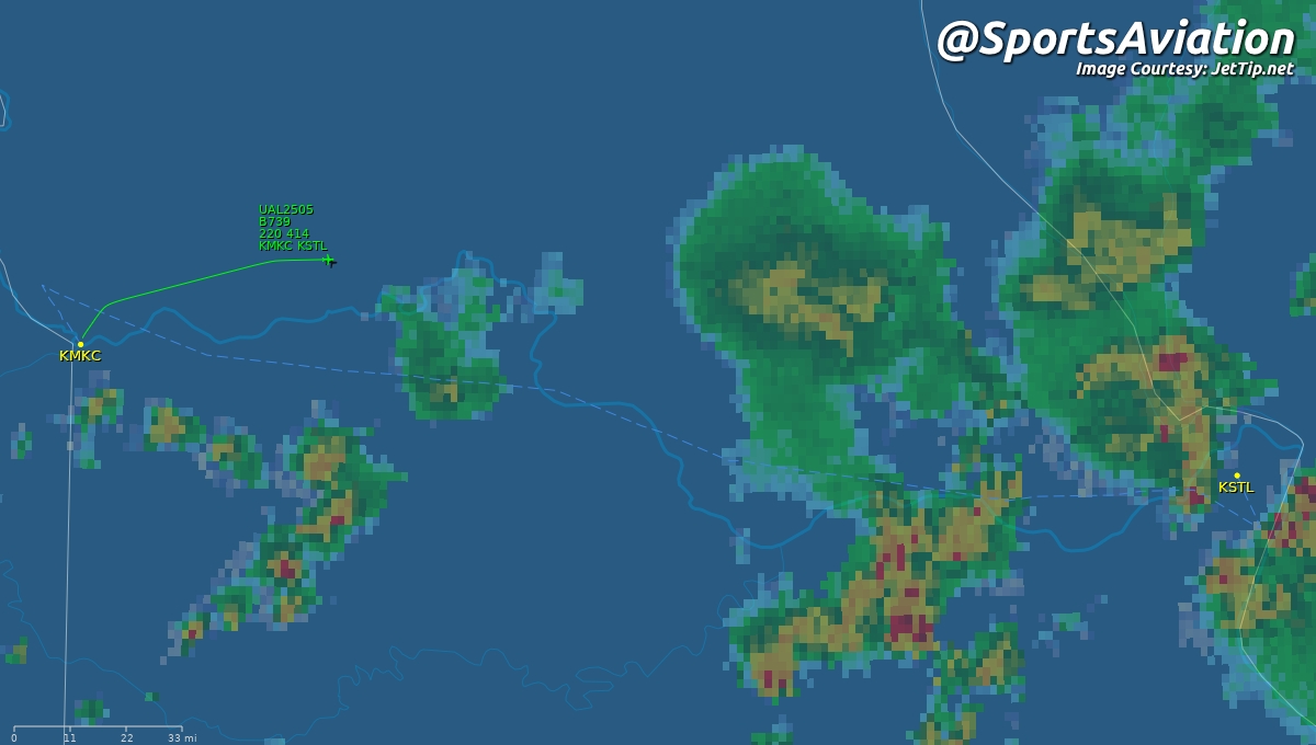 SportsAviation's tweet image. ⚾️ Kansas City Royals (@Royals)
🆚 St. Louis Cardinals (7/22)
‼️  Rare arrival @JetTip alert for #KSTL
✈️ UAL2505 | N37474 | B739
🛫 MKC - 6:59pm CT
🛬 STL - 7:42pm CT
Track Here👉🏼: jettip.net/airport/kstl/4…