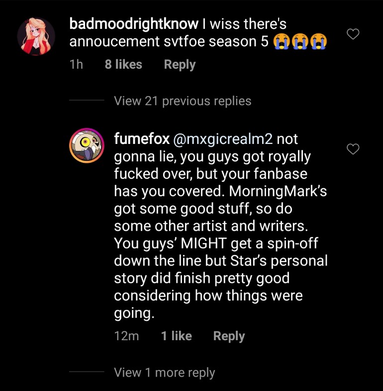 StarSVTFOE's tweet photo. Look at the replies, i think i'm make people pissed 😅😂. (Btw i'm comment in DisneyTVA Instagram letest post, so yeah. 22 replies i think 🤔 is all about hating about someone say that). https://t.co/Ye0LkgZ8yc