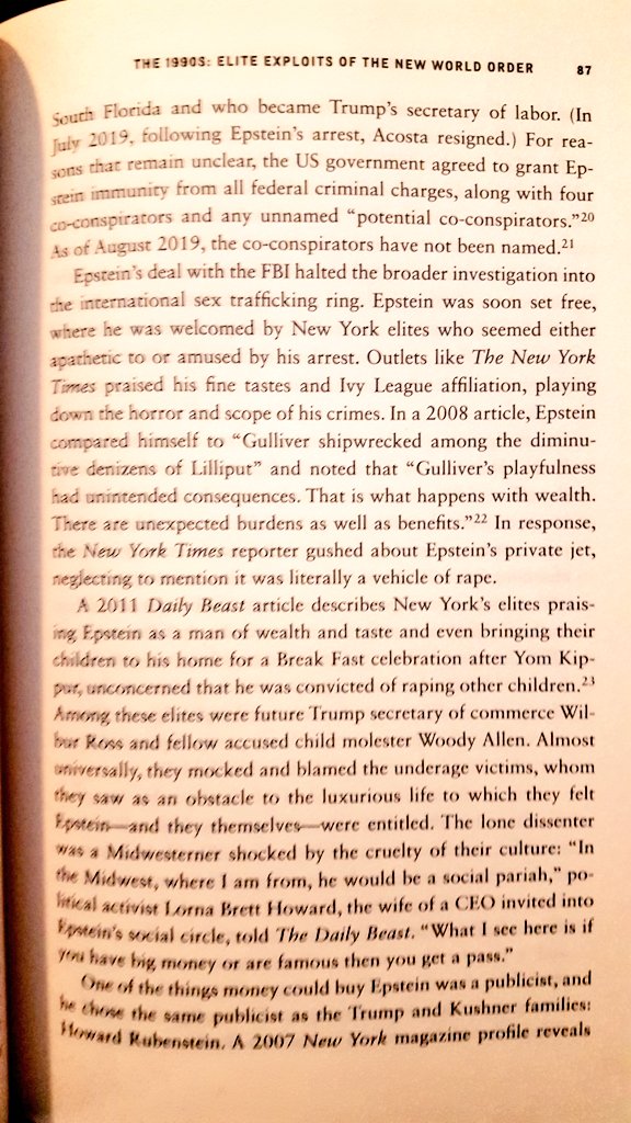 sarahkendzior's tweet photo. Media and political elites don't want to address Trump's relationships with child rapists and traffickers because they, too, were part of Epstein and Maxwell's vile world -- celebrating and enabling them. From HIDING IN PLAIN SIGHT: https://t.co/xTWx48ffDU https://t.co/SxMTSM7JXO