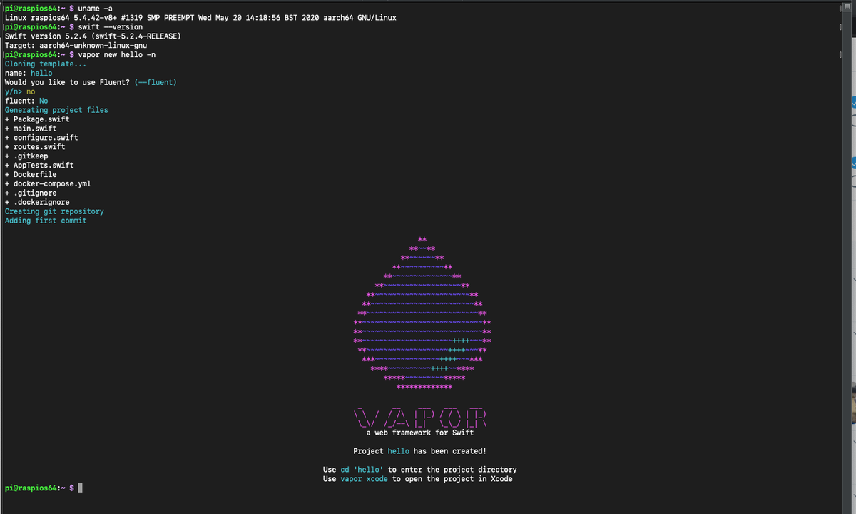 Quick and easy setup of #swiftvapor on #Linux #ubuntu #arm64 #aws #raspberrypi
1. Add repo - packagecloud.io/swift-arm/rele…
2. Install - sudo apt install swift-lang vapor
<a href="/SwiftLang/">Swift Language</a> <a href="/codevapor/">Vapor</a>