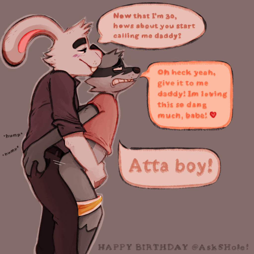 SobekDraws's tweet photo. Bunny B-Day Butt Humps (colored)

Finished b-day gift for @AskSHole 
featuring his lover @justlikeorf https://t.co/G4Tn8NmU1r