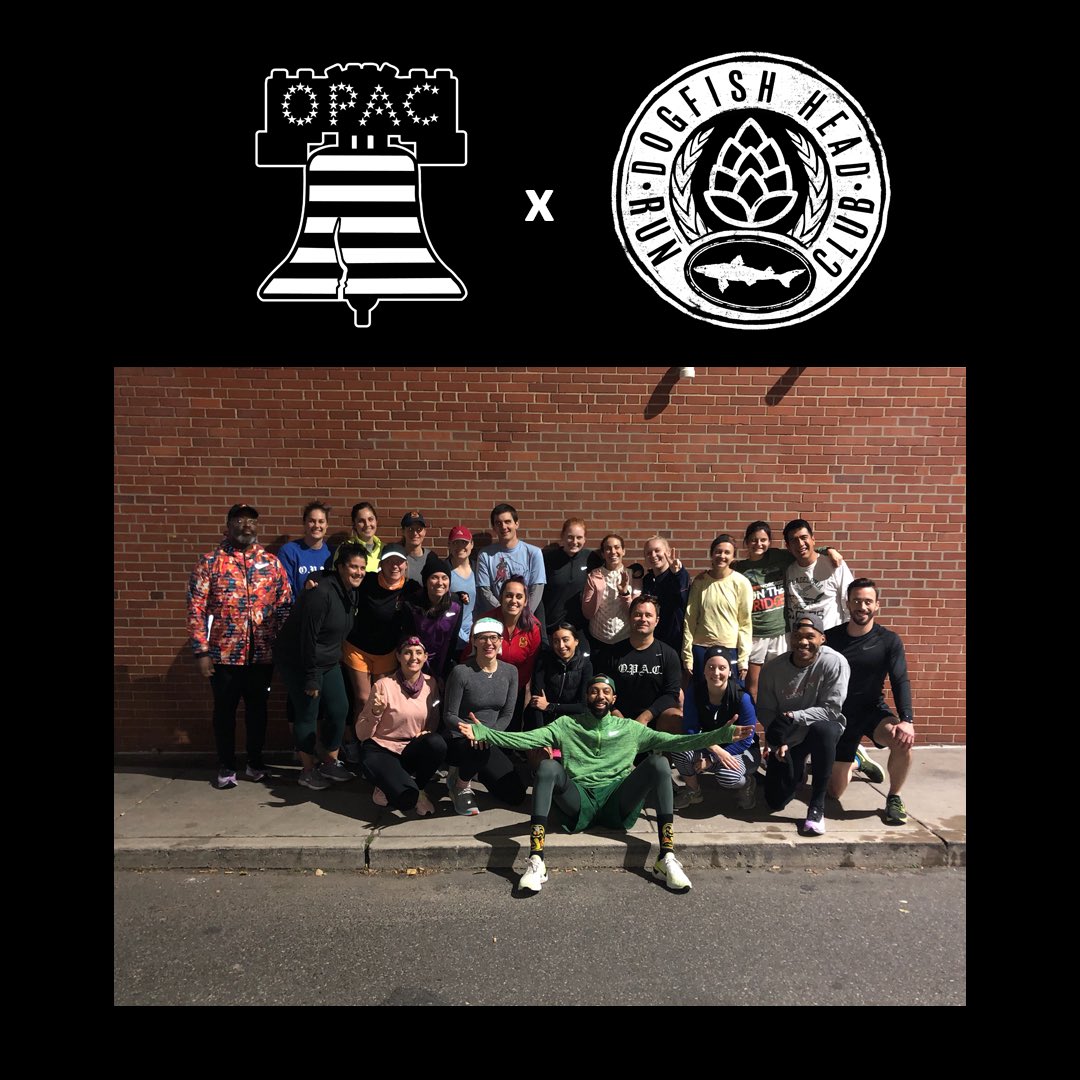 dogfishbeer's tweet photo. Shouts to our friends @OrigProp for the sweet footwear & post-run beer selection! 🙌 Excited to team up with this crew to bring some #DFHRunClub love to #Philly - including challenges that’ll make you want to lace up. Keep an eye out for future updates! #willrunforbeer #OPACUp https://t.co/mvU7crv4mR