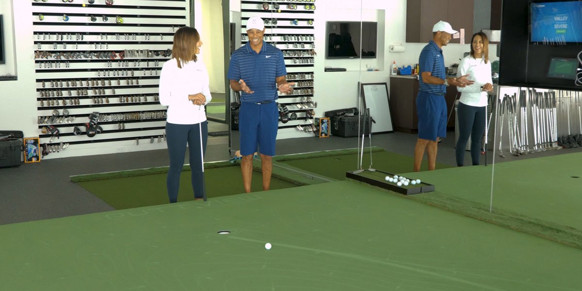 GolfDigest's tweet photo. Tiger gives us an exclusive look at his indoor putting simulator in the latest episode of "At Home with Tiger Woods": https://t.co/kFXdOiLblz https://t.co/8ALO5sEmAf