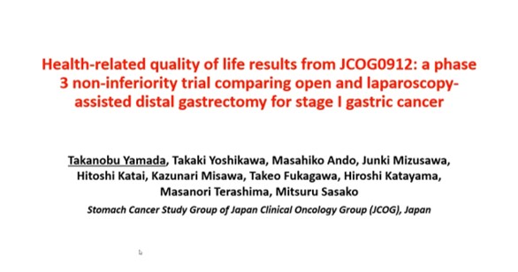 JCOG_stomach's tweet photo. 第92回日本��癌学会総会(Web)
シンポ4胃癌外科手術のevidenceとreal-world data
“Quality of life results from JCOG0912 comparing open and laparoscopy-assisted distal gastrectomy” について神奈川県��がんセンター山田貴允先生がご発表されます!
#JCOG #胃がんグループ #胃癌学会総会 #JCOG0912 https://t.co/3LGvjnto8n