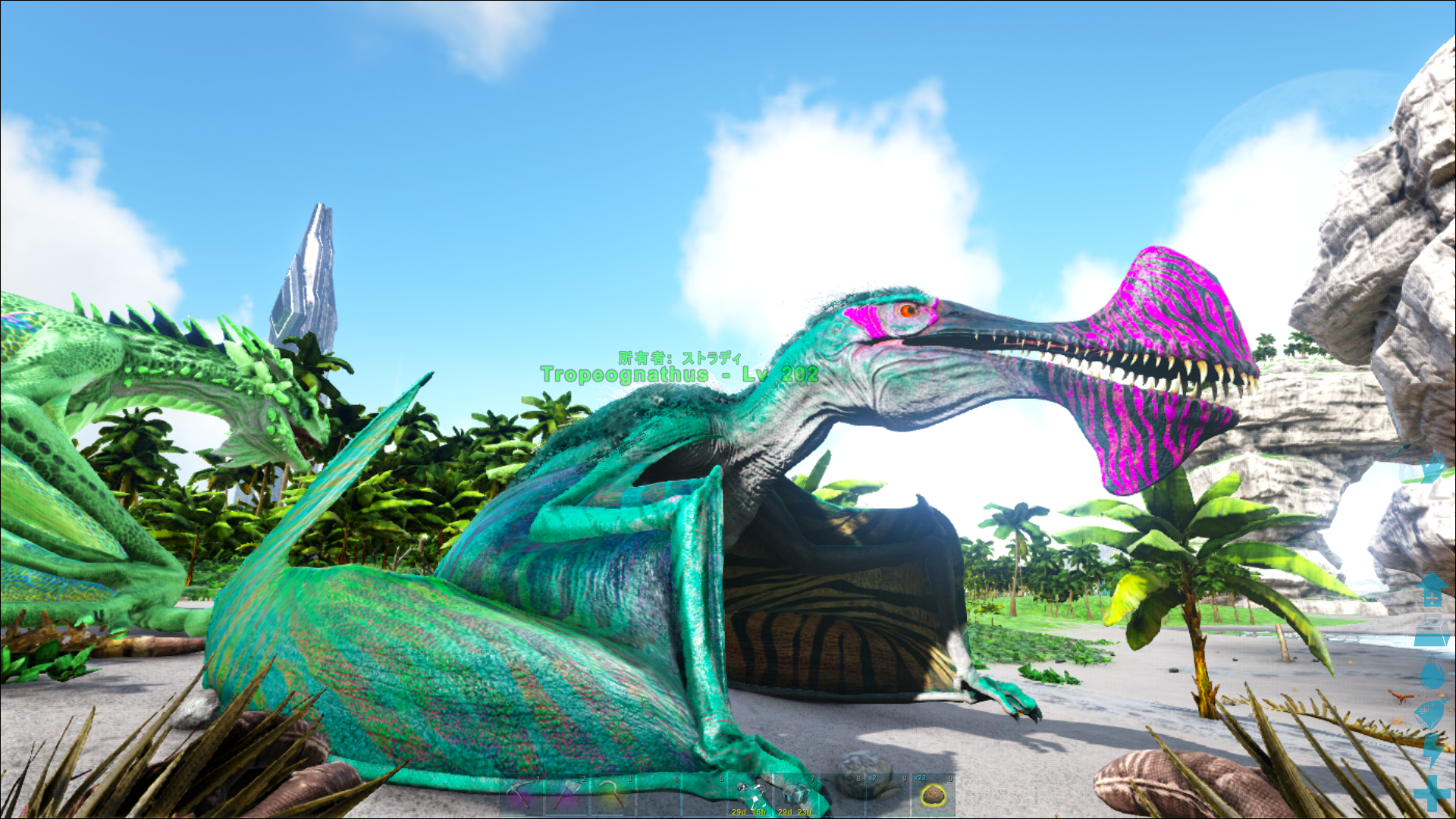 ストラディ Stradi ゲーム実況配信者 Ark 再始動編 アイランドが落ち着いてきたのでクリスタルアイルズに遠征 すぐ高レベルのトロペオグナトゥスに出会いテイム グリフィンもテイムしたけどどっちもアルゲンよりは利便性が悪く感じる そのジェットエンジン