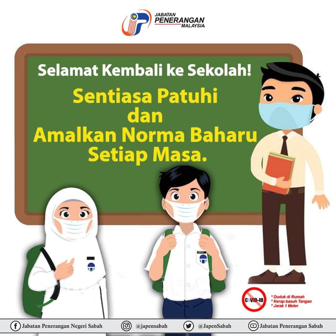 Jabatan Penerangan Sabah On Twitter Selamat Kembali Ke Sekolah Kepada Murid Murid Tahun 1 Hingga 4 Sentiasa Patuhi Dan Amalkan Norma Baharu Setiap Masa Japensabah Sekolahbuka Kitateguhkitamenang Https T Co Azji3jklgu Twitter