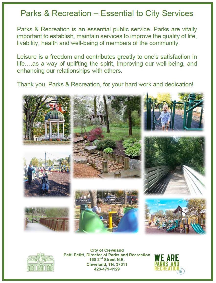 Cleveland_TN's tweet image. The Cleveland Parks and Recreation Department contributes tremendously to the quality of life for all of our citizens.  Share with us your favorite picture of you and your family in a City park or greenway!

#parksandrecmonth
#clevelandtn