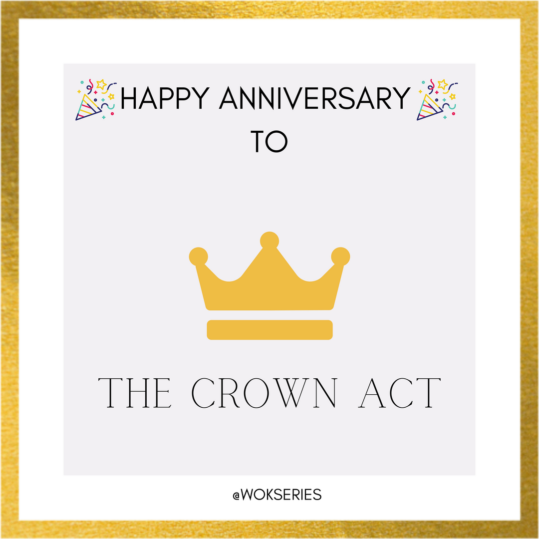 WOKseries's tweet photo. Today we celebrate the one year anniversary of the signing of @thecrownact in New York City!. 

Making it illegal to discriminate against natural hair and protective styles like locs, braids or Bantu knots.

 Let us all continue to pour love into and celebrate our hair and contin https://t.co/YYpvfV10RG