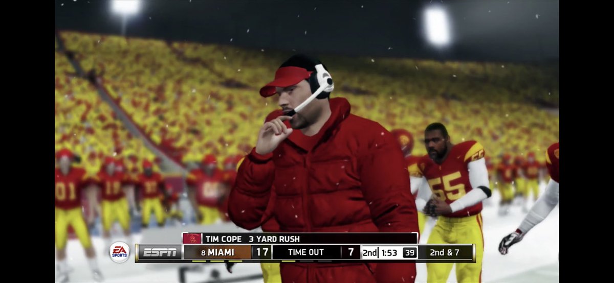 Coach_BigAl's tweet photo. So @PapaPollock_ claims that he had “no clue” it was going to snow tonight til after kickoff, but he’s had this coat on the whole game? Something fishy is going on #PapaGate https://t.co/8Gev7ryAkW