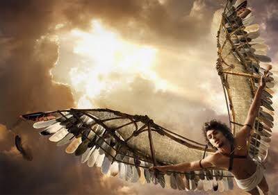 He longed for one draft of flight to quench the thirst of his captivity: he stretched out his arms to the sky and made toward the highest heavens.