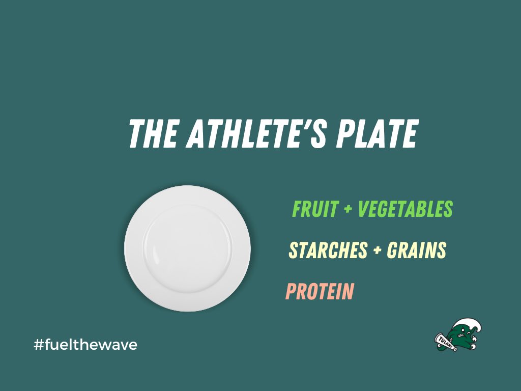GreenWaveFuel's tweet photo. Hard day? Easy day?  Make your plate to match your training!  Fuel up!  #nutrition #food #fuel #sportsnutrition #performance #sports #exercise #dietitian #sportsdietitian #fuelthewave https://t.co/ftkPOI0cmh