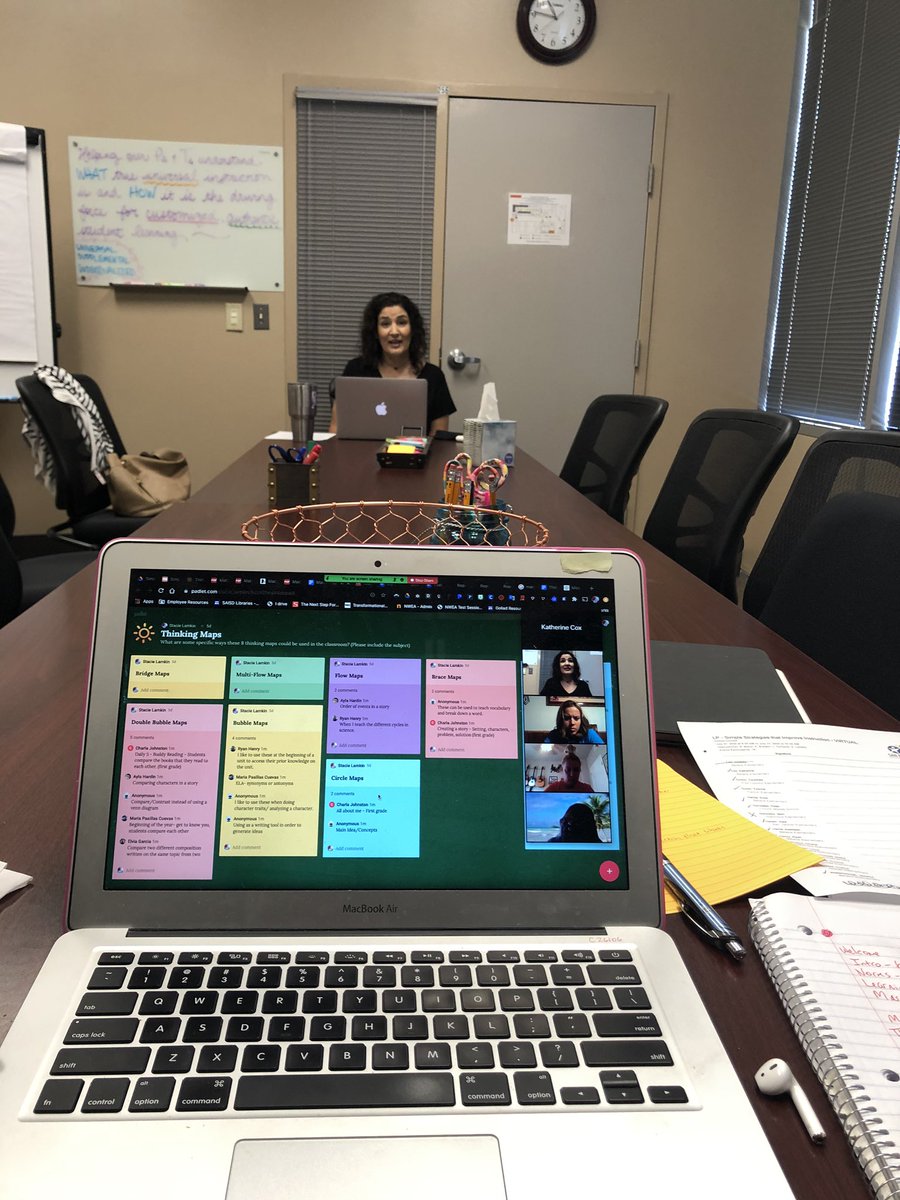 This is how you co-present a virtual professional learning training. It may look a little different, but it gets the job done—AND we followed all safety protocols! <a href="/MrsCampos6/">Lorraine Campos</a>