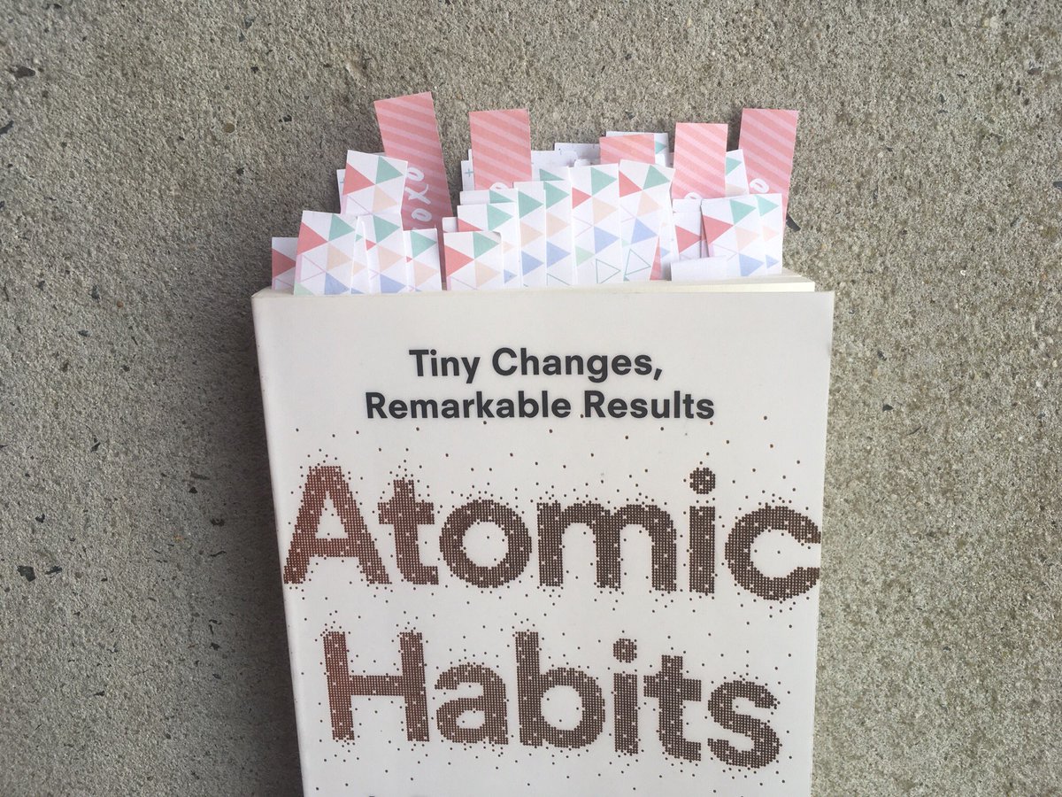 Just finished Atomic Habits by  @JamesClear. Red post its are female examples of productivity/success/research, the rest are male. If these atomic habits are applicable for everyone - Clear says we all have the same 24 hours of the day - why so few women in this book?